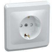 VEGA Розетка 1-местная с заземлением с защитными шторками 16А РСш10-3-ВБ белый GENERICA