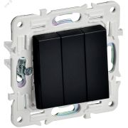 SKANDY Выключатель 3-клавишный 10А SK-V11Bl черный IEK