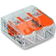 Клемма трехпроводная 0,2-4 мм2 многоразовая       прозрачная 221-413