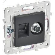 SKANDY Розетка двойная TV+RJ45 кат.5E SK-A14T титан IEK