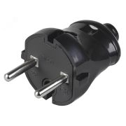 Вилка штепсельная черная 6 А