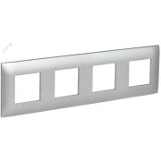 SKANDY Рамка 4-местная SK-F04S серебряный IEK
