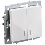 BRITE Выключатель двухклавишный с индикацией 10А ВС10-2-1-БрБ белый