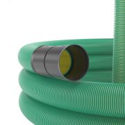 Труба гибкая двустенная дренажная D=160мм класс SN8 перфорация 360 градусов зеленый
