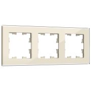 BRITE Рамка 3 поста РУ-3-2-БрВа стекло ванильный
