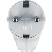 Вилка угловая 61 362 NCA-PL04-16A-E-WH с заземл. бел. Navigator 61362